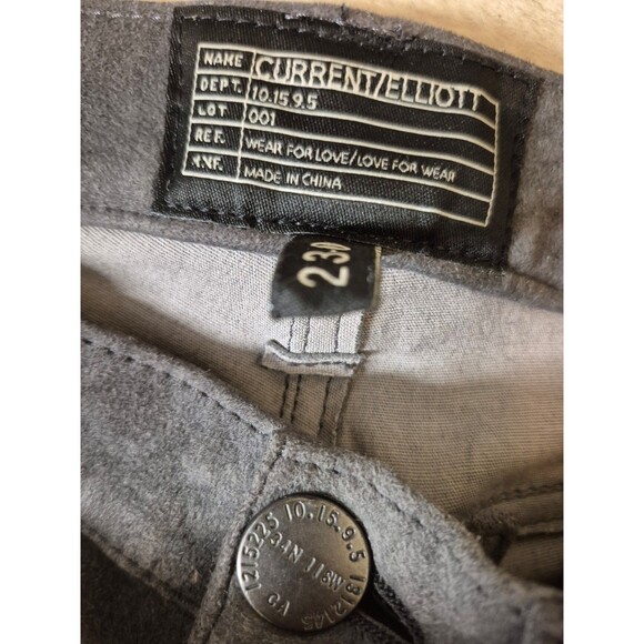 Current/Elliot The Stiletto Suede Leather Pant Jeans Stretchy Gray sz 23-25 $998 - Picture 12 of 12